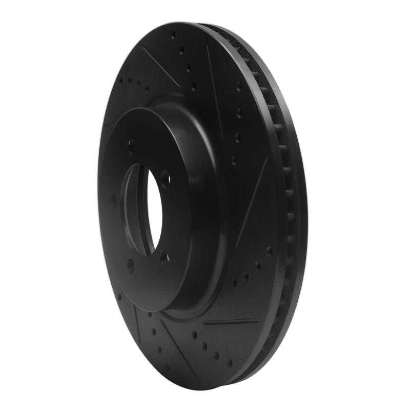 Lincoln Aviator Brake Rotor (1) - Front Right - R1 Concepts - Drilled & Slotted - Black - `03-`05